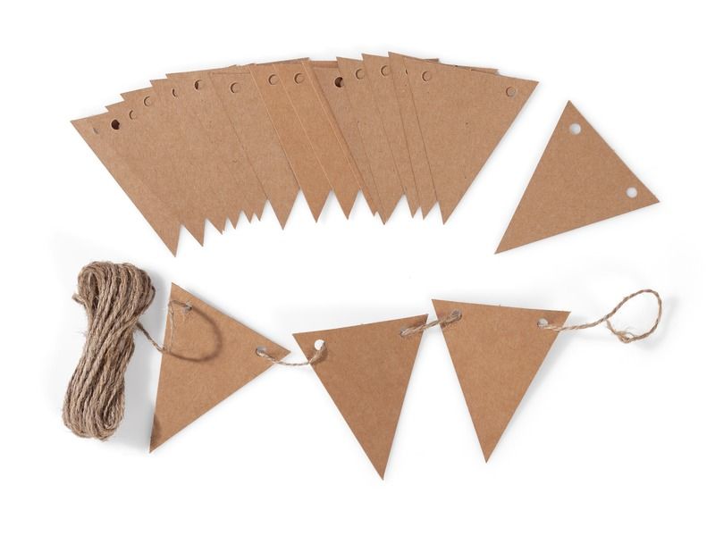 BUNTING WITH 20 SMALL KRAFT FLAGS