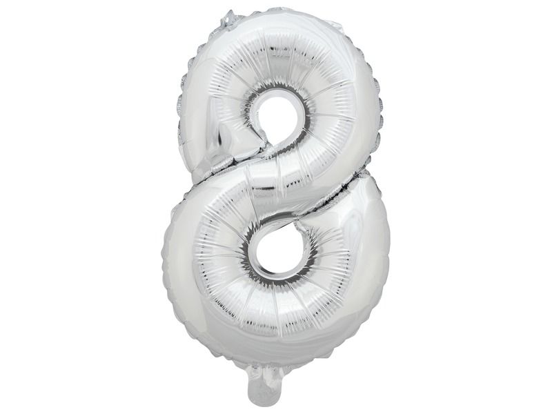 SILVER NUMBER BALLOON