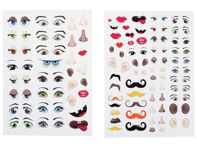 STICKERS Eyes, nose, ears, mouths and moustaches