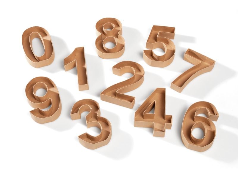 MAXI PACK OF HOLLOW NUMBERS TO DECORATE