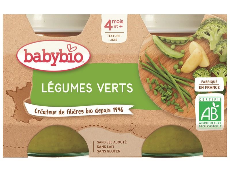 PETITS POTS BIO Légumes verts - 2 x 130 g