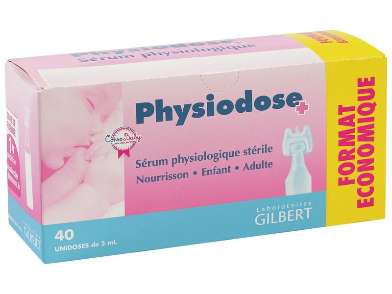 Physiodose sérum physiologique stérile Gilbert, Boite de 40 unidoses de 5 ml