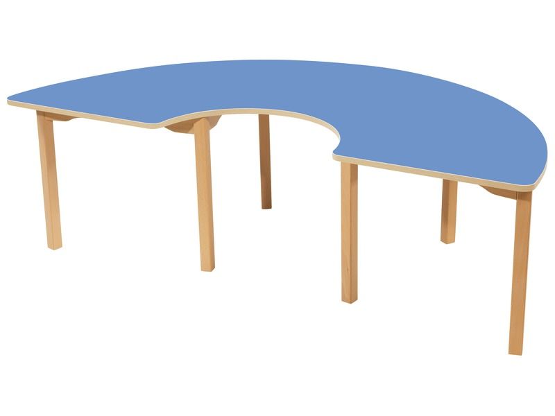 TABLE PLATEAU STRATIFIÉ - PIÉTEMENT BOIS - Demi-cercle 180x90 cm