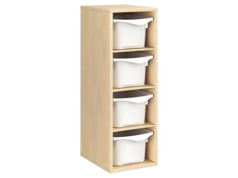 MEUBLE MÉLAMINÉ H: 102 cm - L: 36 cm 4 bacs - 3 étagères