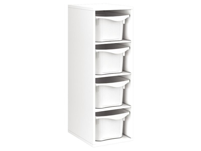 MEUBLE MÉLAMINÉ H: 102 cm - L: 36 cm 4 bacs - 3 étagères