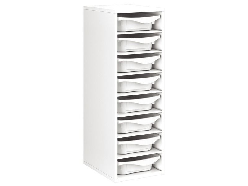 MEUBLE MÉLAMINÉ H: 102 cm - L: 36 cm 8 bacs - 7 étagères