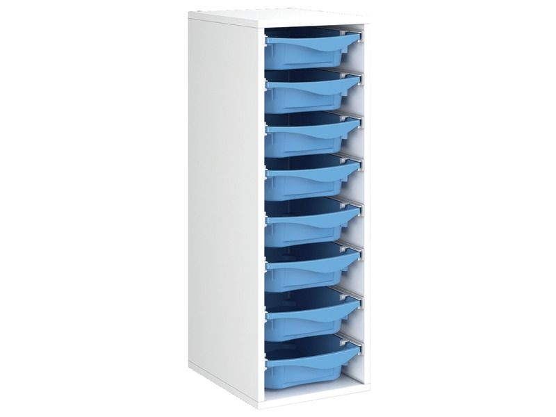 MEUBLE MÉLAMINÉ H: 102 cm - L: 36 cm 8 bacs sur rails