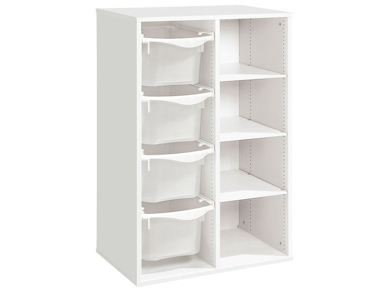 MEUBLE MÉLAMINÉ H: 102 cm - L: 70,5 cm 4 bacs sur rails - 3 étagères