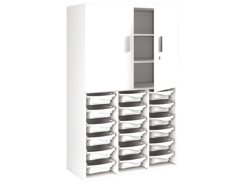 MOBILE MELAMINICO A: 162 cm - L: 105 cm Ante alte - 18 contenitori su guide e 9...