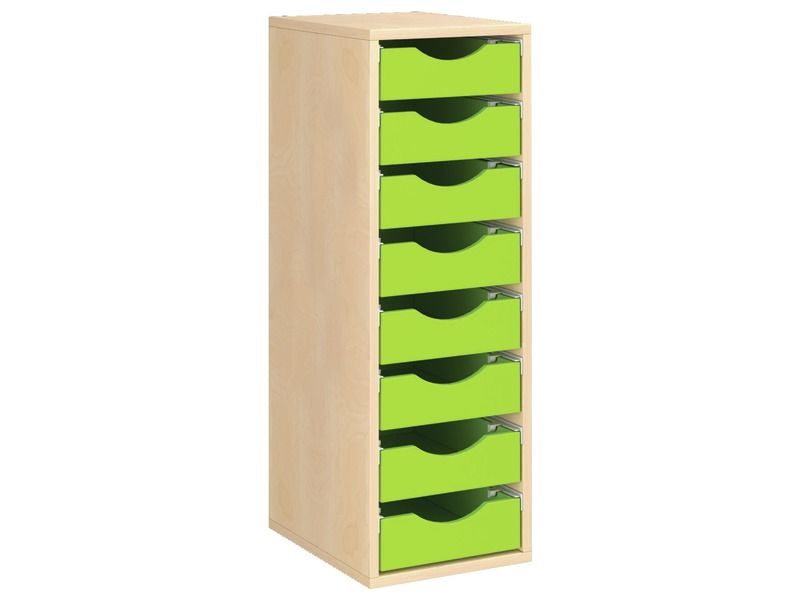 MOBILE MELAMINICO A: 102 cm - L: 36 cm 8 contenitori in legno su guide