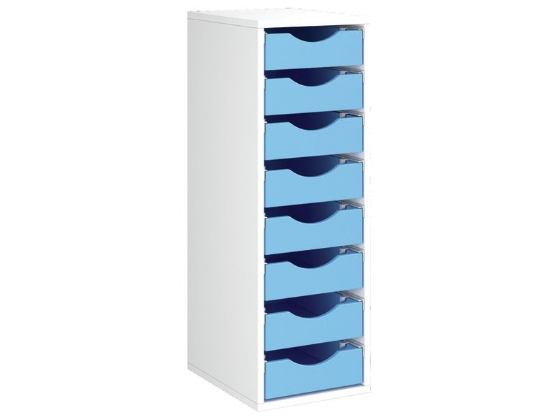 MEUBLE MÉLAMINÉ H: 102 cm - L: 36 cm 8 bacs bois sur rails