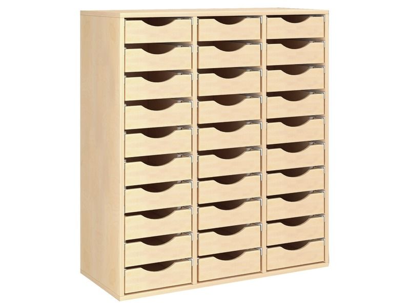 MEUBLE MÉLAMINÉ H: 118 cm - L: 105 cm 30 bacs sur rails
