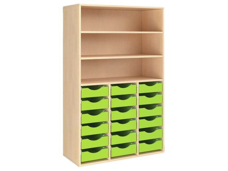 MEUBLE MÉLAMINÉ H: 162 cm - L: 105 cm 18 bacs - 3 étagères
