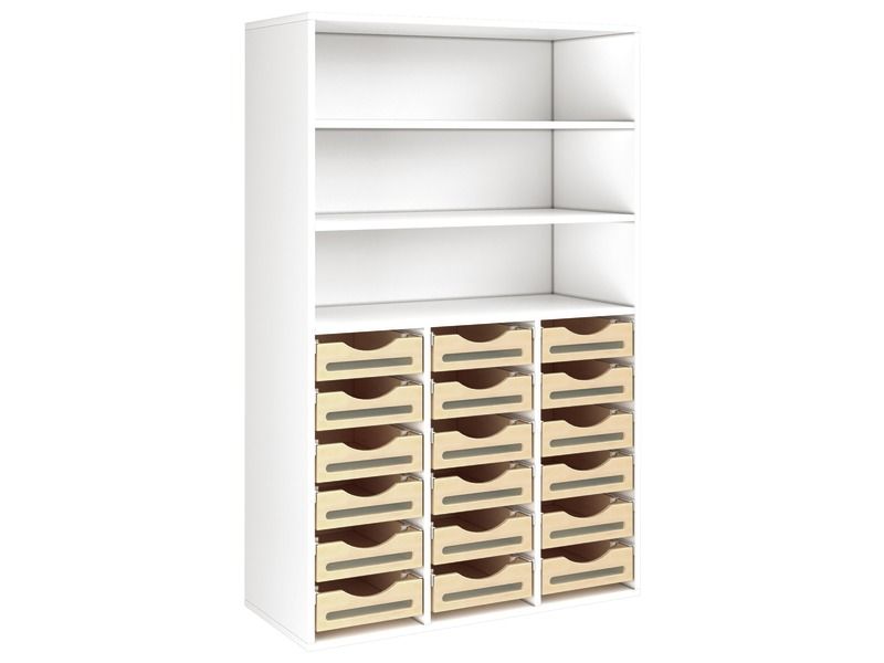 MELAMINE CABINET H: 162 cm - L: 105 cm 18 trays – 3 shelves