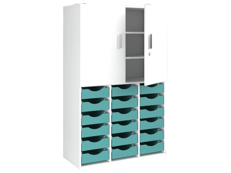 MOBILE MELAMINICO A: 162 cm - L: 105 cm 18 contenitori - 3 ripiani