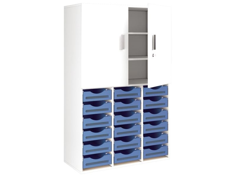 MELAMINE CABINET H: 162 cm - L: 105 cm 18 trays – 3 shelves