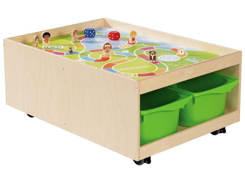 Babi Up MOBILE ACTIVITY TABLE with 4 containers + “Graphic Track” play mat + dice and 8 figurine