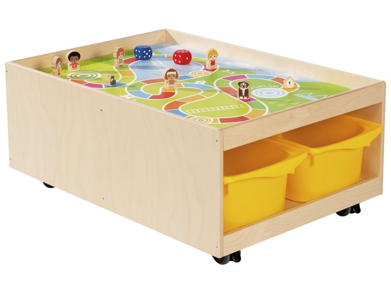 Babi Up MOBILE ACTIVITY TABLE with 4 containers + “Graphic Track” play mat + dice and 8 figurine