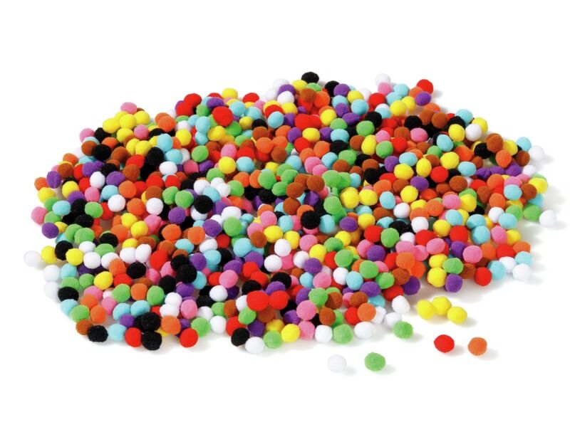 Lot De 200 Pompons à Paillettes Multicolores - Diamètre 1,5 Cm - Pour Déco, Artisanat, Fêtes, Scrapbooking