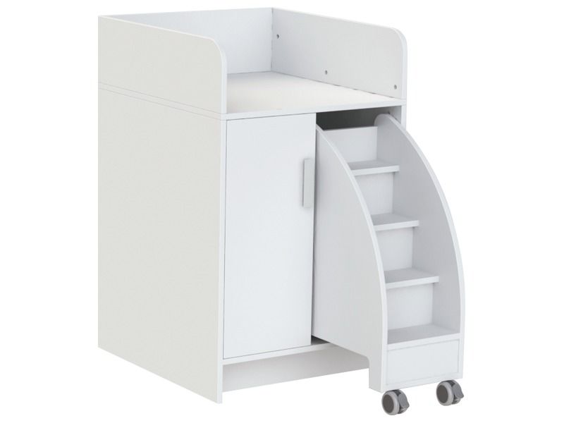 KAZÉO CHANGING TABLE 70 cm with 3 shelves, 1 door and 1 set of steps