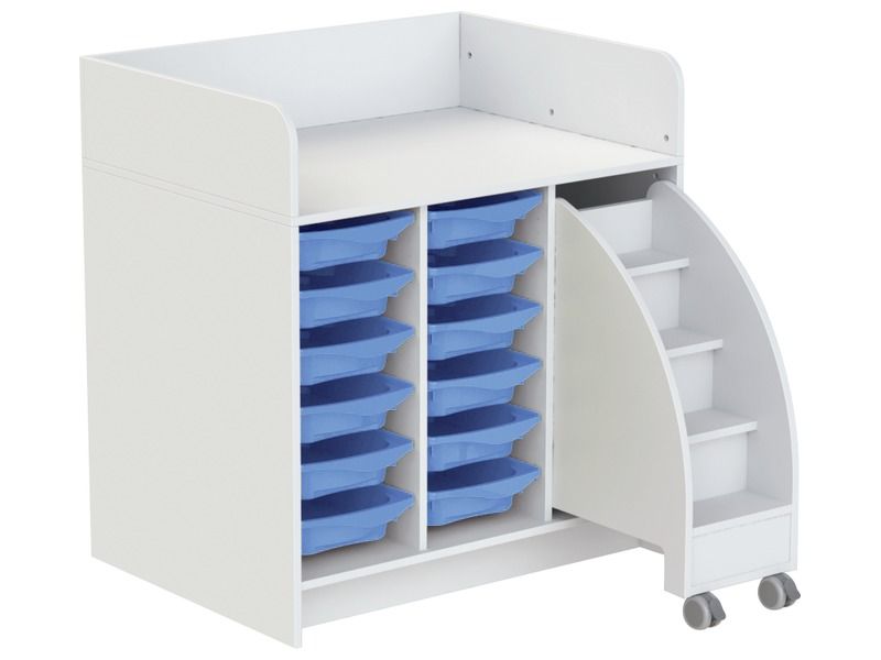 KAZÉO CHANGING TABLE 104 cm 12 stop-containers and 1 set of steps