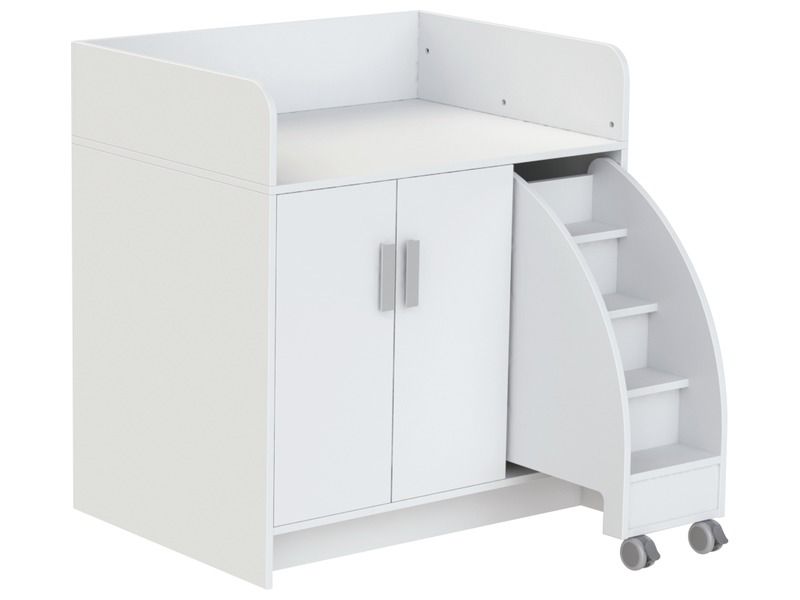 VERZORGINGSMEUBEL KAZÉO 104 cm 6 plankjes, 2 deuren en 1 trapmeubel