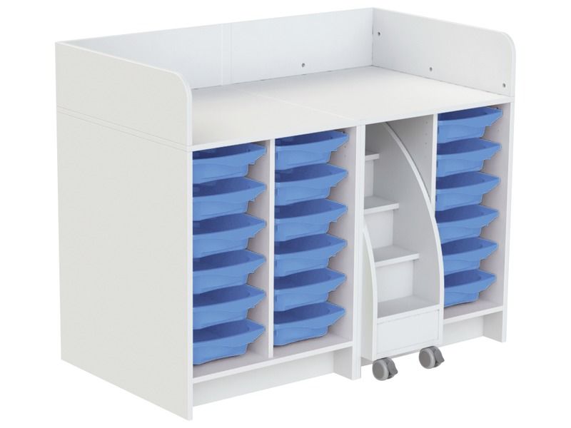 KAZÉO CHANGING TABLE 140 cm 18 stop-containers and 1 set of steps