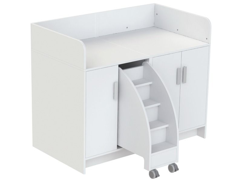 KAZÉO CHANGING TABLE 140 cm 9 shelves, 3 doors and 1 set of steps