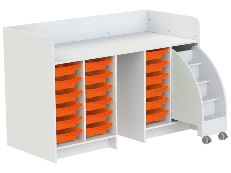 KAZÉO CHANGING TABLE 172 cm 18 stop-containers and 1 set of steps