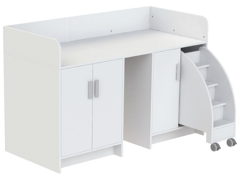MEUBLE À LANGER KAZÉO 172 cm 9 étagères, 3 portes et 1 escabeau
