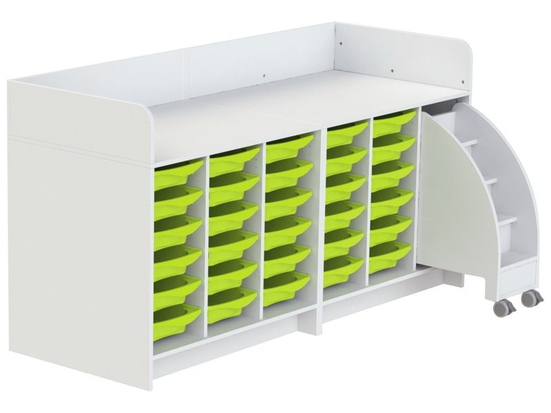 KAZÉO CHANGING TABLE 208 cm 30 stop-containers and 1 set of steps