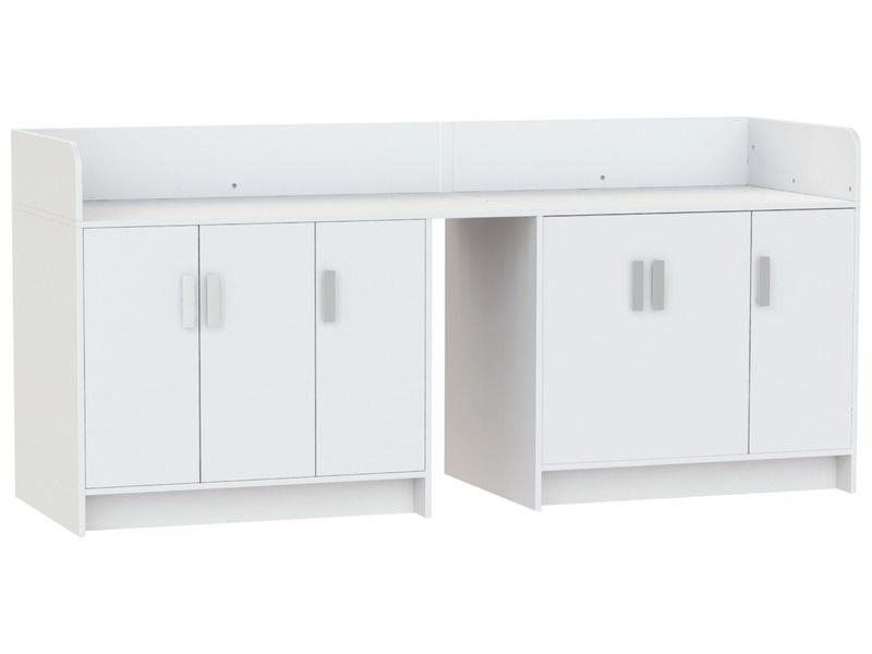 WICKELKOMMODE KAZEO 240 cm 18 Regalböden und 6 Türen