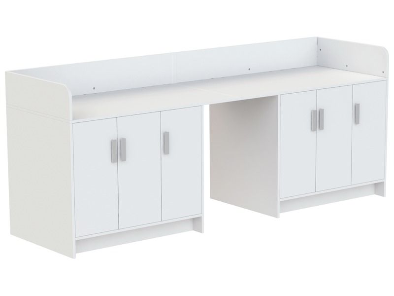 WICKELKOMMODE KAZEO 272 cm 18 Regalböden und 6 Türen