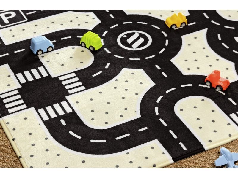 Feather Black and White ROAD TRAFFIC MAT MAXI PACK with 9 vehicles