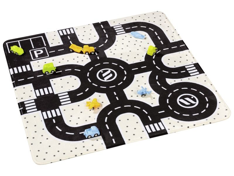 Feather Black and White ROAD TRAFFIC MAT MAXI PACK with 9 vehicles