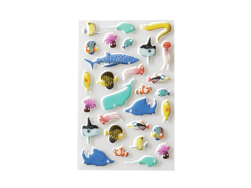 GOMMETTES RELIEF 3D Animaux marins