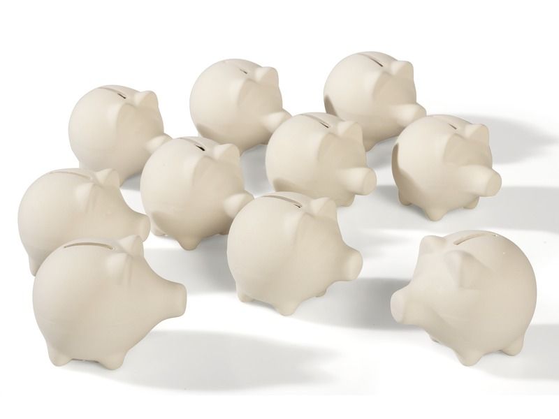 MAXI LOT TIRELIRES COCHONS EN TERRE CUITE À DÉCORER