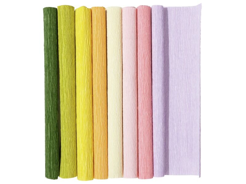 Lot De 2 Feuilles De Papier Crépon Double Face Extra-fin Werola - 4 Couleurs Vibrantes Pour Créations Manuelles