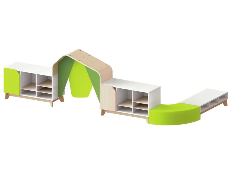 SET DOORGANG KIDY S'COOL met massief houten onderstel