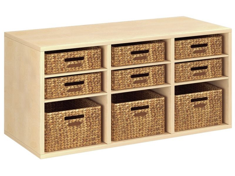 MÖBEL MIT MELAMINBESCHICHTUNG H: 51 cm - B: 105 cm 9 Körbe - 6 Regalbretter