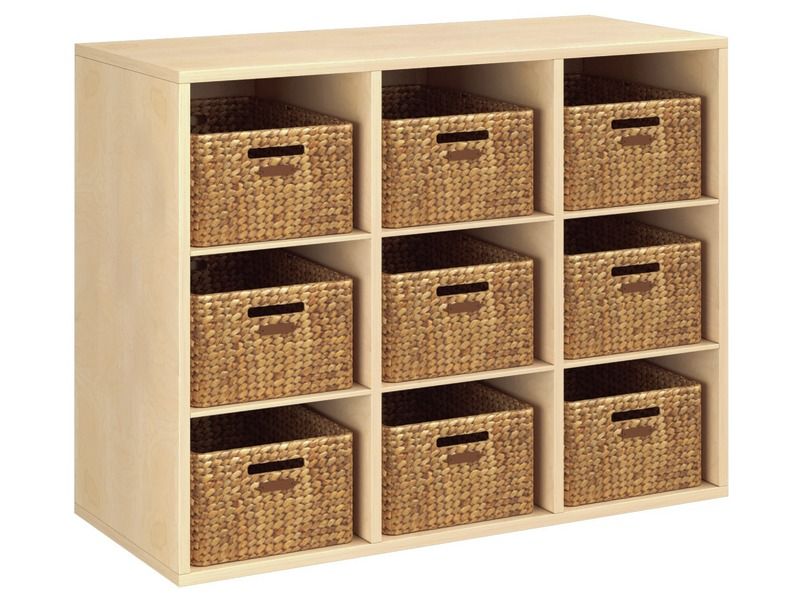 MÖBEL MIT MELAMINBESCHICHTUNG H: 81 cm - B: 105 cm 9 Körbe - 6 Regalbretter