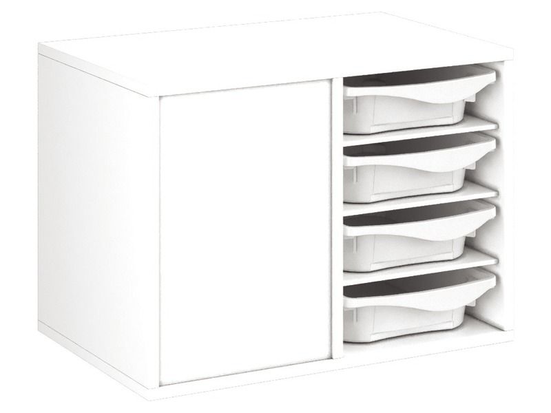 GELAMINEERD MEUBEL H: 51 cm - L: 70,5 cm 8 bakken - 6 legplanken