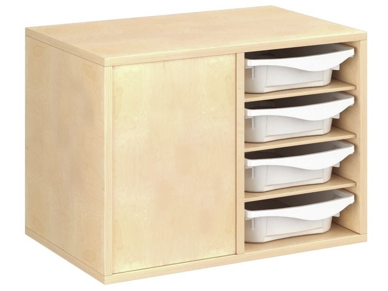 MEUBLE MÉLAMINÉ H: 51 cm - L: 70,5 cm 8 bacs - 6 étagères