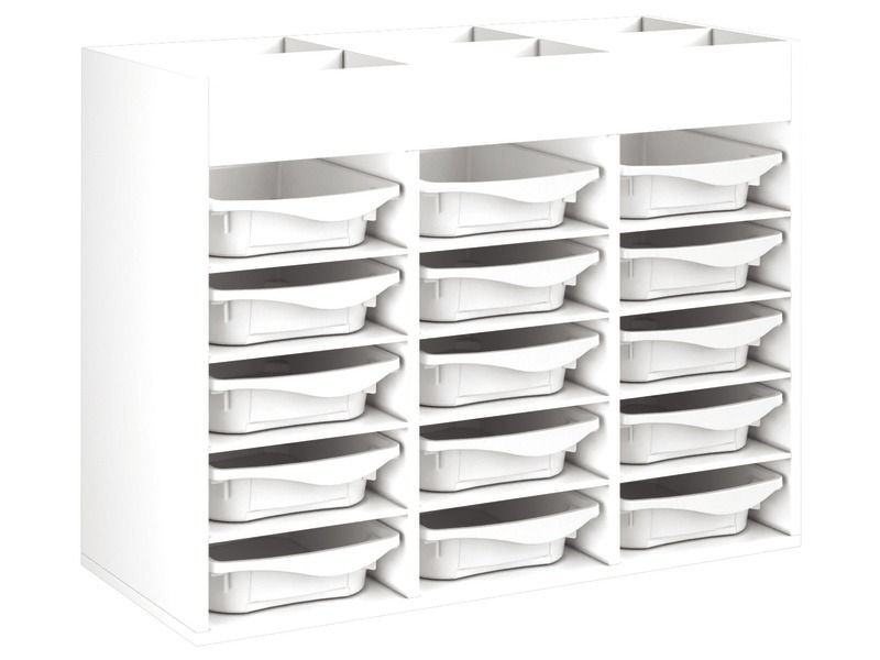 MELAMINE CABINET H: 81 cm - L: 105 cm 15 trays – 12 shelves