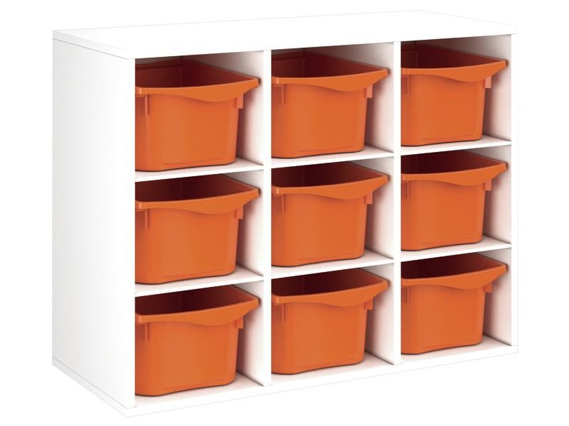 MELAMINE CABINET H: 81 cm - L: 105 cm 9 containers – 6 shelves
