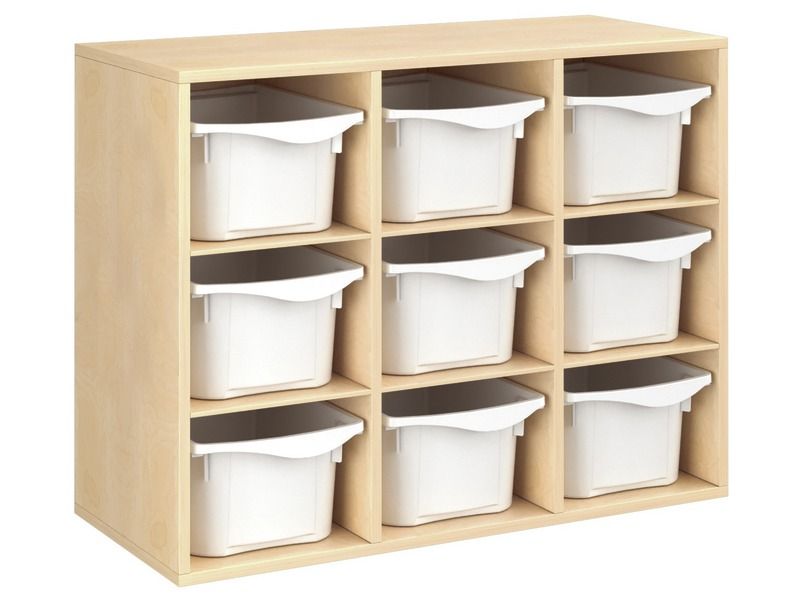 GEMELAMINEERD MEUBEL H: 81 cm - L: 105 cm 9 bakken - 6 legplanken