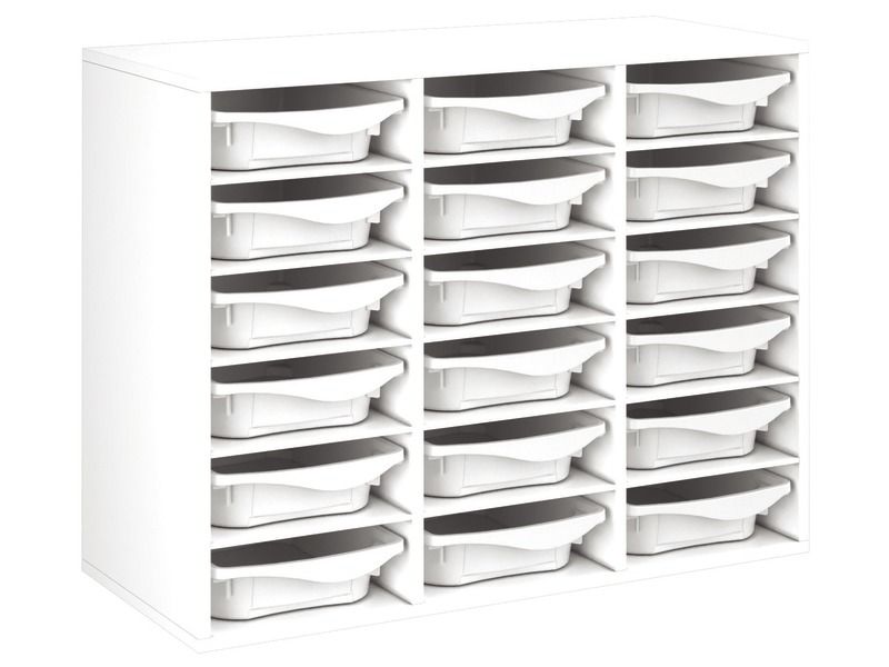 MEUBLE MÉLAMINÉ H: 81 cm - L: 105 cm 18 bacs - 15 étagères