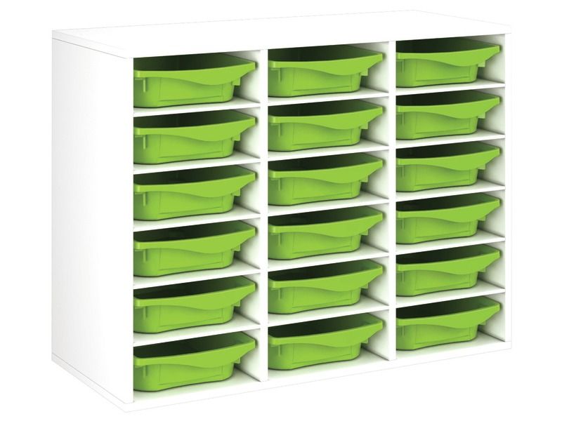 MELAMINE CABINET H: 81 cm - L: 105 cm 18 containers – 15 shelves
