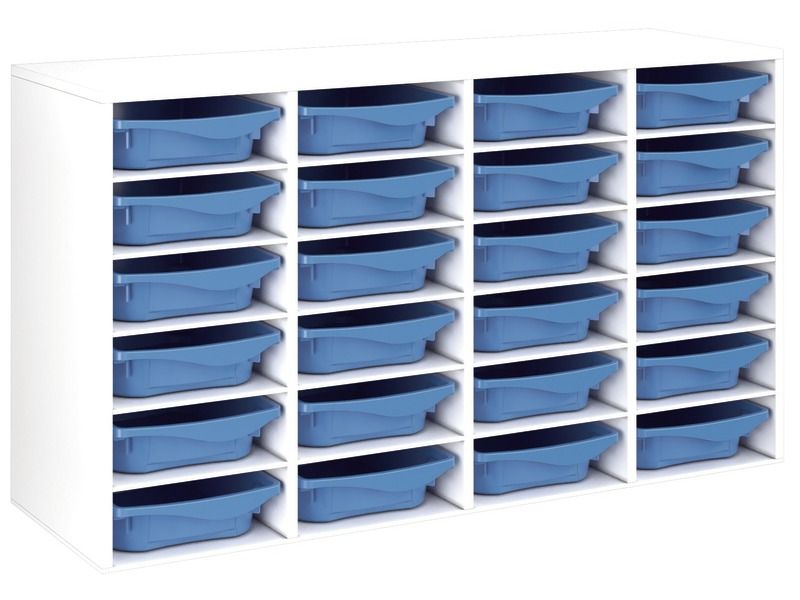 MELAMINE CABINET H: 81 cm - L: 139 cm 24 containers – 20 shelves