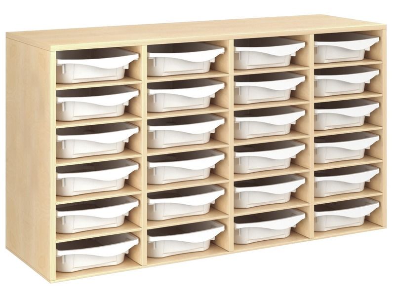 MEUBLE MÉLAMINÉ H: 81 cm - L: 139 cm 24 bacs - 20 étagères
